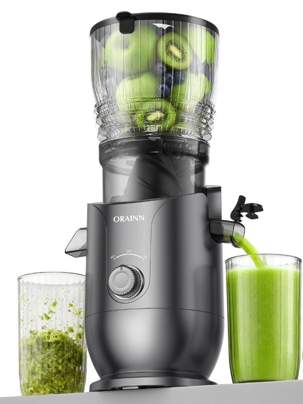 Juicer Machines with 5.8" Large Feed Chute, 400W Cold Press Juicer for Whole Veg